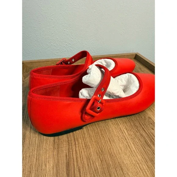 Everlane The Day Buckle Mary Jane Classic Red Nappa Leather 8.5 - Picture 7 of 11